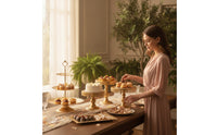 6 Pieces 3 Tier Cake Stand with Grip Handle Ornate Cake Stand Set Gold Pastry Serving Trays for Wedding Planners