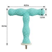 Parrot Perch T-Stand Cage Mount, Resin Perch with Grinding Rod for Grooming, Stable Bird Stand and Budgie Cockatiel Bird Cage Perch