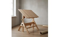 Adjustable Drafting Table L-Square Included Wooden Drafting Table Slanted Tabletop Furniture