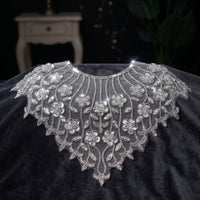 Collar Applique Floral False Collar Neckline Trim Mesh Accessory Elegant for Crafters, Dressmaking, Sewing Projects