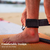 Coiled Leash with Ankle Cuff Swivel-Style Coiled Leash Knot-Resistant Leg Rope for Paddleboarders, Surfers, Paddleboarding, Surfing