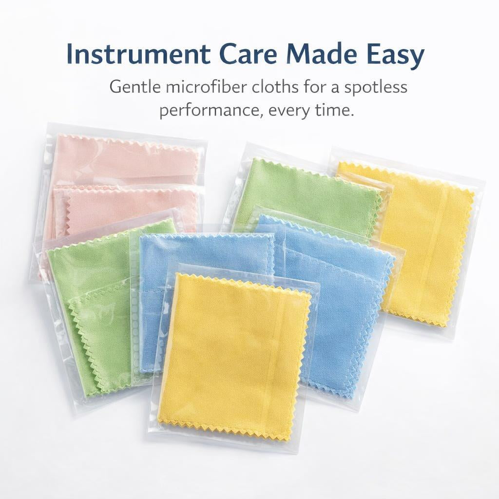 Microfiber Cleaning Cloth for Instruments, Guitar Cleaning Cloth, Trumpet Sax, Piano Guitar Polishing Cloths, Violin Piano Clarinet