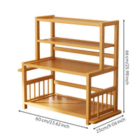 Countertop Shelf Organizer Space-Saving Kitchen Countertop Rack Compact Wooden Storage Rack for Apartments