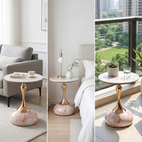 Pedestal Side Table Modern Pedestal Side Table Minimalist Furniture for Living Room, Bedroom, Reading Corner