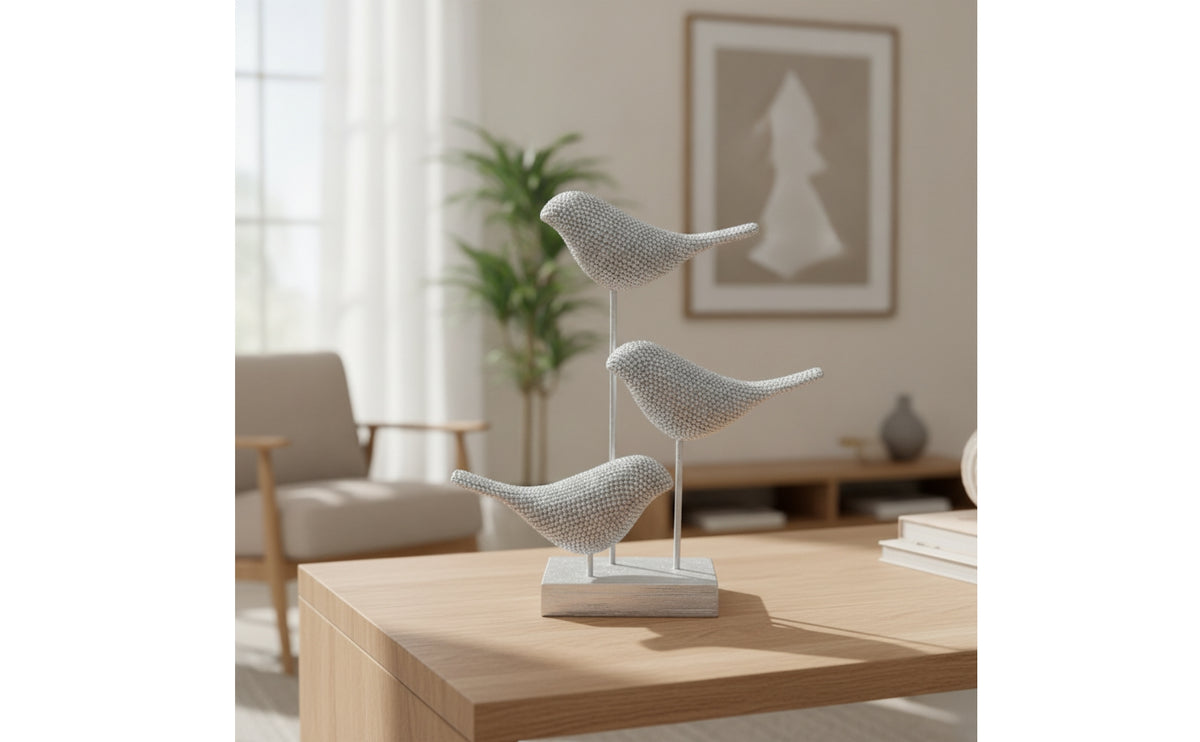 Textured Decorative Bird Figurines | Nature-influenced, for Shelf