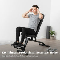 Foldable Design Adjustable Sit-up Bench Decline and Flat Settings Multi-Position Utility Bench Full physique exercise Fitness Equipment Padded padding for Home Gym Users, Adults, Athletes, Weight Lifting, physiquebuilding, Garage