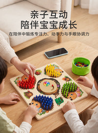 Wooden Hedgehog Spinning Top Toy for Kids Early Education and Math Learning