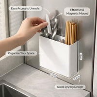 Chopstick Holder Fridge Organizer, Carbon Steel Countertop Storage for Students, Wall-Mounted Kitchen Utensil Rack, Space-Saving Side