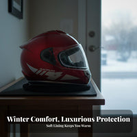 Winter Warm Helmet 3C Certified Full Face Detachable Neck Warmer Shielded Headwear for Commuters, Daily Commuting