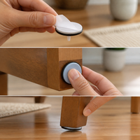Self-Adhesive PTFE Furniture Glides for Tables and Chairs, Floor Protection Pads