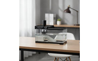 Clear Turtle Tank with Basking Platform Transparent Turtle Tank with Filter Easy-to-Maintain Terrarium Safe for Indoor, Desktop
