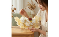 Artificial Flower Hoop Wreath Round Floral Hoop Wreath Lifelike for Home Decor
