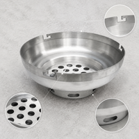Stainless Steel Charcoal Grill Basin for BBQ Restaurants - Various Sizes