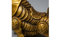 Bull Figurine Bronze-Colored Astrological Ornament Compact Bull Statue for Office Desk