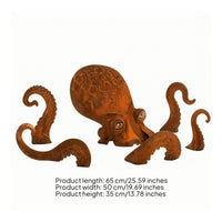 Garden Stake Sculpture Nautical Cephalopod Sculpture Rustic Giant Squid Garden Statue for Homeowners