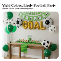 GOAL Foil Balloons Soccer Theme Party Supplies Versatile Decor Football Birthday Decoration Set Easy to Assemble for Parents, Sports Events