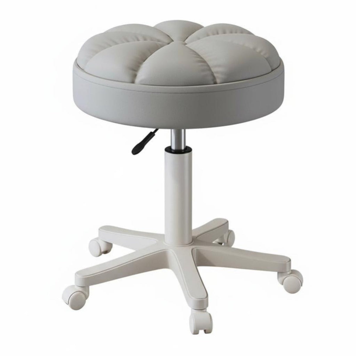 paddinged Seat Adjustable rotate Stool with supportrest Stable five-point Base Rolling Chair robust Duty Construction Commercial Seating Ergonomic support for Hair Stylists Artists, salon, hairstylist Shop, Studio, Clinic
