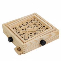 Hand-Eye Coordination Wooden Labyrinth Game Natural Wood Ball in a Maze Game Brain Teaser Tilting Maze Board for Children