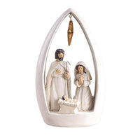 Tabletop Nativity Scene Religious Nativity Ornament Arched Statue Indoor for Display Cabinets