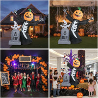 Inflatable Skeleton Lightweight Inflatable Tombstone Printed Inflated Decorations for Porch