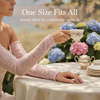 Elastic Lace Sun Protection Arm Sleeves for Women, Breathable Ice Silk Cooling Sleeves