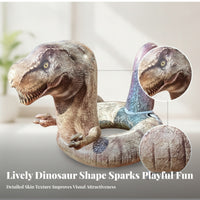 Printed Textured Pattern Dinosaur Swim Circle Raised Tail Inflatable Dinosaur Floating Seat