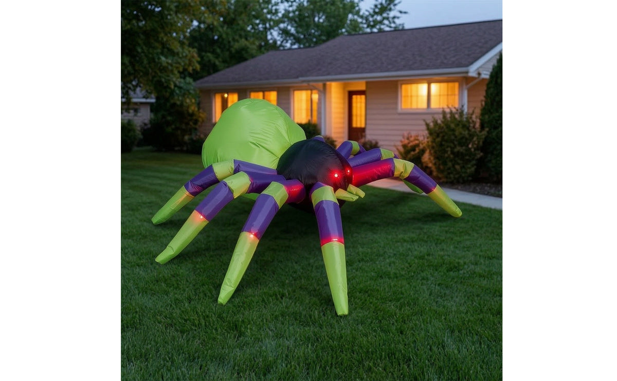 Halloween Inflatable Arachnid Outdoor Inflatable Arachnid with Glowing Eyes Giant Inflate Decoration Colorful for Lawn