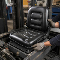 Forklift Premium Leather Seat with Adjustable Backrest and Iron Plate Bracket for Hangcha Heli Longgong Liugong TCM