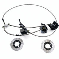 Hydraulic Disc Brake Kit Ventilated Disc Brake Kit with Calipers Braided All-Season for DIY Builders