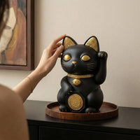 Welcoming Cat Classic Resin Auspicious Cat Cute Ornament for Desktop