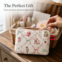 Cartoon Quilted Cosmetic Pouch Mini Storage Bag