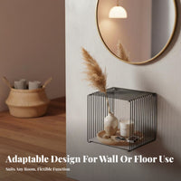 Nordic Aesthetic C-Shaped End Table Minimalist and design C-Shaped Stand with Shelf Space-Saving Home Furniture Slide-Under Function for Apartment Dwellers, Homeowners, Remote Workers, Living Room, Bedroom, Small Spaces