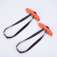 2 Pieces Curved Handle with Strap Non-Slip Rowing Handle with Strap Heavy Duty