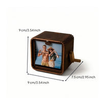 Photo Melody Box Wooden Melody Box with Photo Window Nostalgic for Home Decor