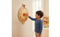 Body Posture Wall Game-Mounted Wooden Dial with Peg Markers Educational Coordination Game for Kids, Kindergarten
