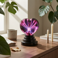 Heart Ionized Lamp Electrostatic Heart-Shaped Night Light Black Base