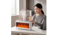 USB-C Powered Tabletop Humidifier with Flame Effect Non-Slip Fireplace Flame Dispenser Color Changing Fireplace Humidifier High-Frequency for Office Workers, Light Sleepers, Bedroom, Living Room