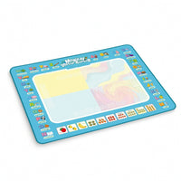 Messmessless Water Drawing Mat with Pens Lightweight Water Doodle Mat with Stamps Wipe-Clean Learning Toy Outdoor for Toddlers, Floor Play
