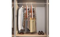 Multi-Layer Pants Hanger No-Mark Clips Foldable Pants Hanger Wrinkle
