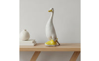 Resin Waterfowl Sculpture Detailed Craftsmanship Resin Waterfowl Figurine Goose in Rain Boots Figurine Indoor & Outdoor Use