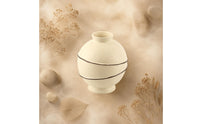 Bulb Vase Flared Neck Footed Vase Cream Finish