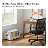 With casters Rolling Book cart Space-Saving under-table Organizer Large Capacity School Supply adaptable for Students, educators, Office Workers, Classroom, Study Room, Home