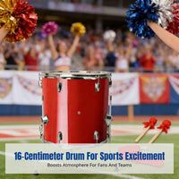 Cheering Drum, World Championship Fan Snare Drum, Sports Event Support Drum, Marching Drum with Drumsticks & Strap, Multiple Colors