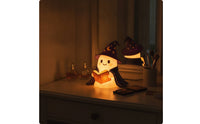 Warm Glowing Ghost Wizard Night Light Cute Ghost Lamp with Wizard Hat Whimsical Tabletop Ornament Ambient for Children, Toddlers, Halloween Decor, Bedroom, Bedside Table, Nursery