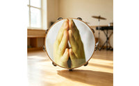 Hand-Held Tambourine Water-Resistant Tambourine Lightweight Hand Drum for Beginners, Home Play