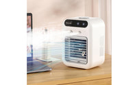 Compact Mini Air Cooler White Evaporative Air Cooler Perforated Vents Mist Fan Humidifying