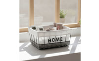 Wire Basket with Textile Liner Washable Storage Basket with Liners Tabletop Organizer for Shelves, Entryway, Desks