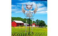 Decorative Owl Wind Rotator Weatherproof Owl Bird Scarer Humane Reflective Bird Chaser for Farmers, Gardeners, Orchard, Balcony, Garden