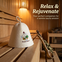 Wool Sauna Hat Heat Resistant, Steam Room Cap for Relaxation, Wellness Cap for Sauna, Highly Absorbent Steam Bath Wool Cap, Sauna Hat with Hooks