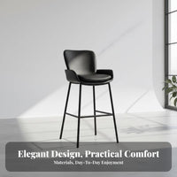 Light Luxury Curved spine Bar Stool Modern Design Counter Chair Minimalist aesthetic Seating Furniture With Footrest for Cafe Owners, Homeowners, pairs, Kitchen Island, Restaurant, Dining Room